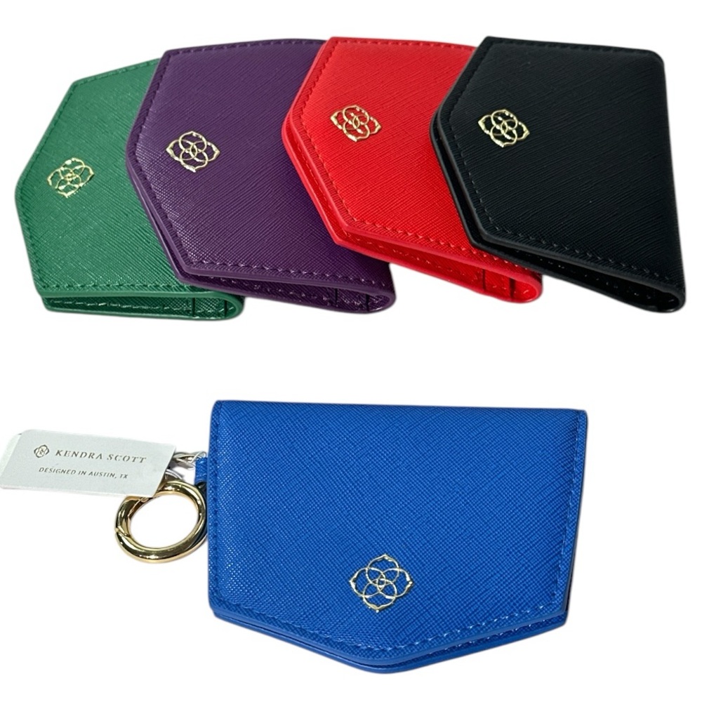 Kendra Scott Card Case Mini Wallet w Ring Snap Button Closure ID Card Holder